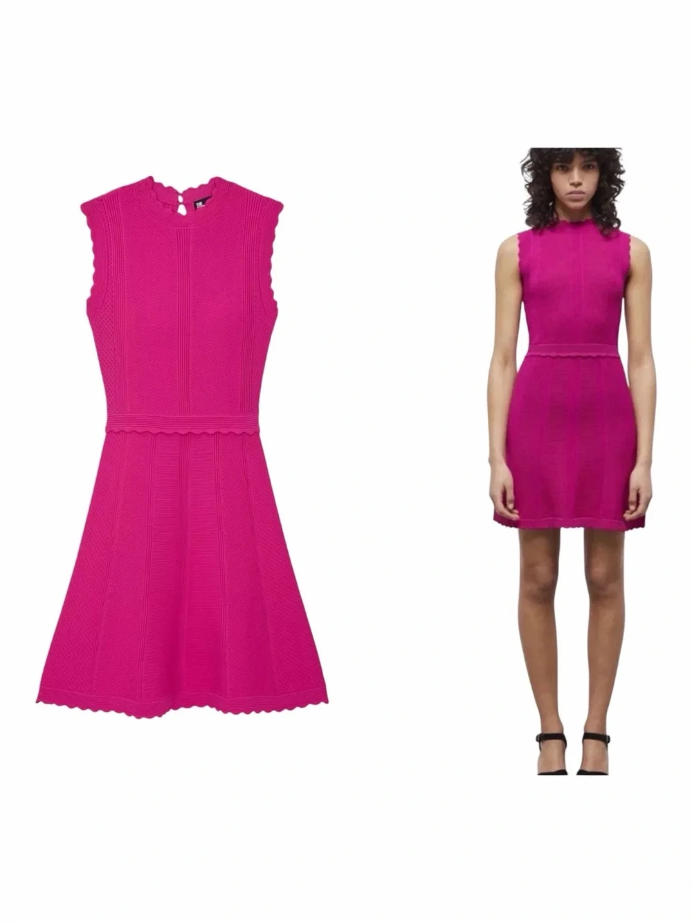 NWT! The Kooples Pink Mock Neck Knit Mini Dress. Size Medium.